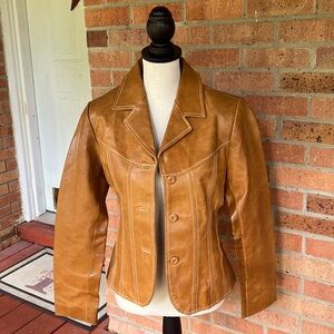 Light brown leather jacket from Wilson’s leather a size small